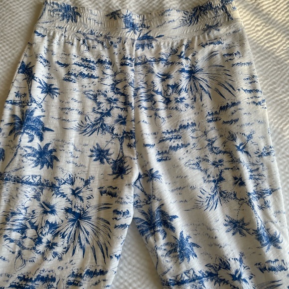 Goldie High Rise Pima Tropical Print Cotton Slub Joggers - Picture 4 of 15